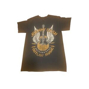 Zion Rootswear Black Faded Johnny Cash Outlaw Music T-Shirt Men’s Sz Med